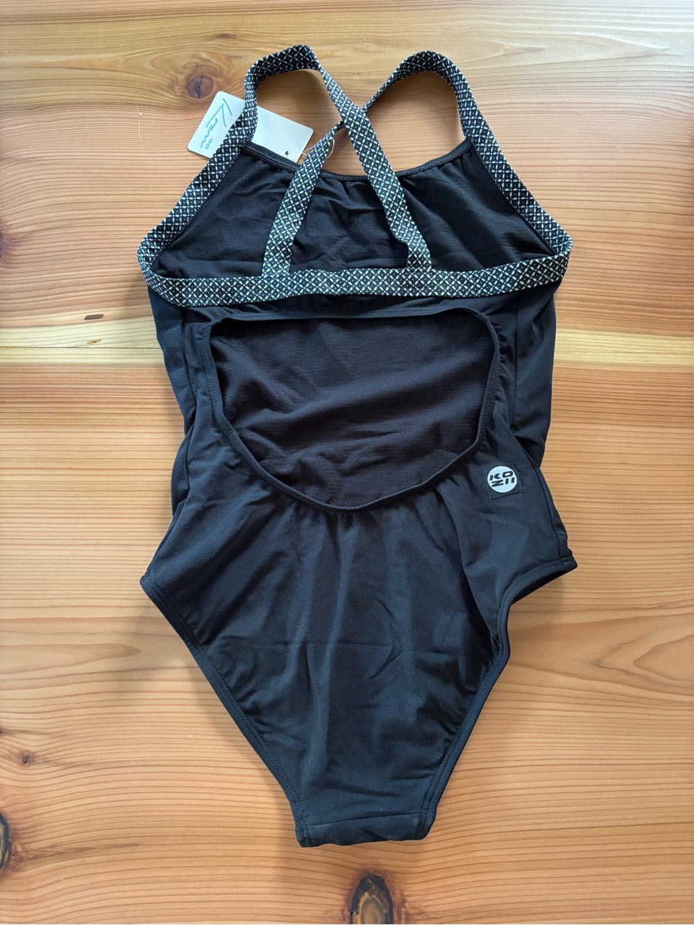 Black One-Piece Kozii Women's Swimsuit with detailed Straps